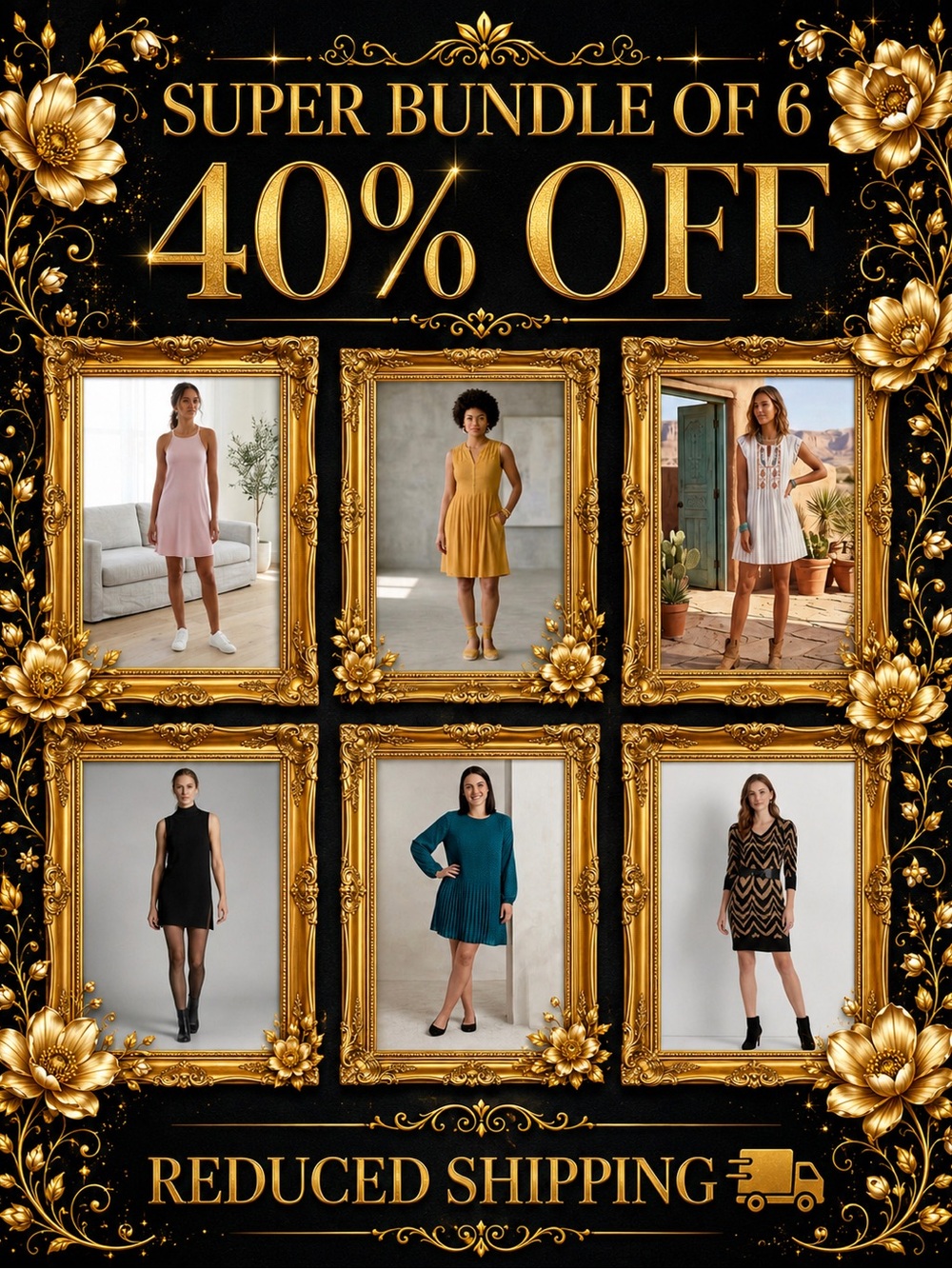 Bundle of 6, 40% OFF + Reduced Shipping! - Versatile Women's Dresses